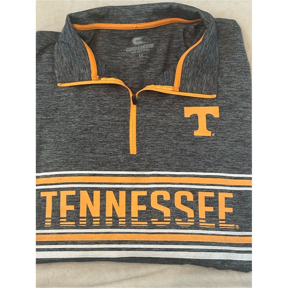 Colosseum Tennessee Volunteers Quarter Zip Pullover Gray Orange Men's Size M